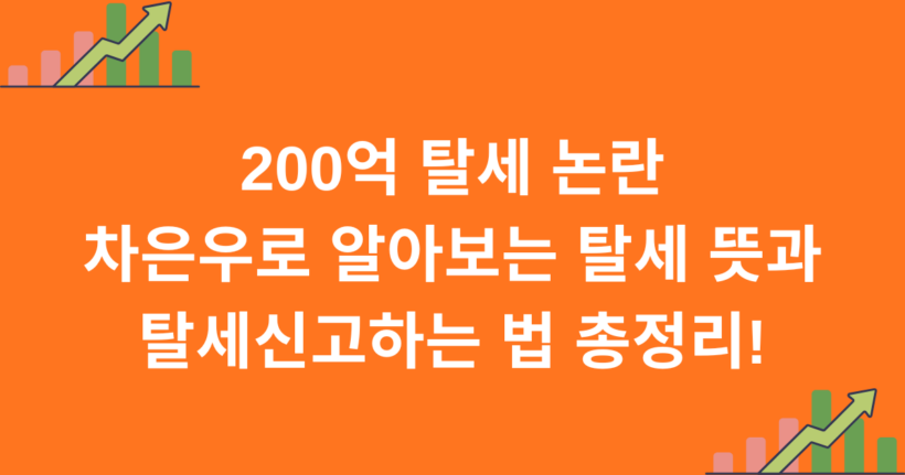 200억 탈세 논란 차은우로 알아보는 탈세 뜻과 탈세신고하는 법 총정리!