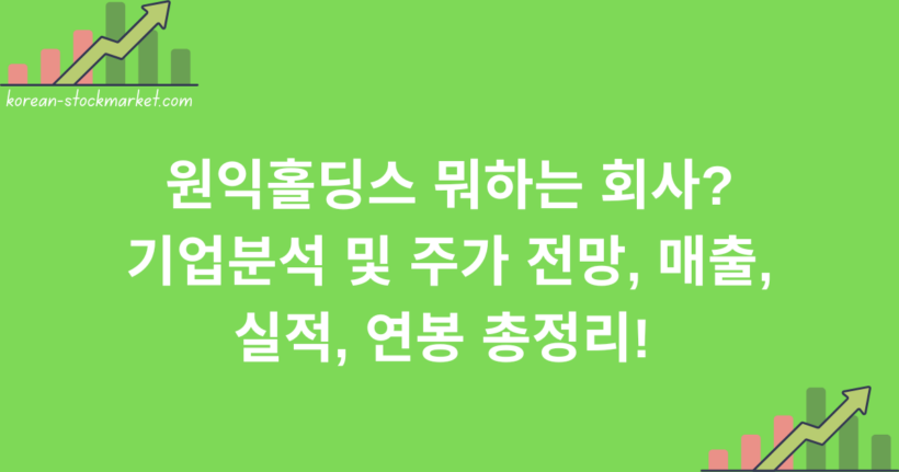 원익홀딩스 뭐하는 회사? 기업분석 및 주가 전망, 매출, 실적, 연봉 총정리!